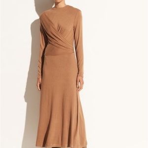 Vince draped dress with long sleeves